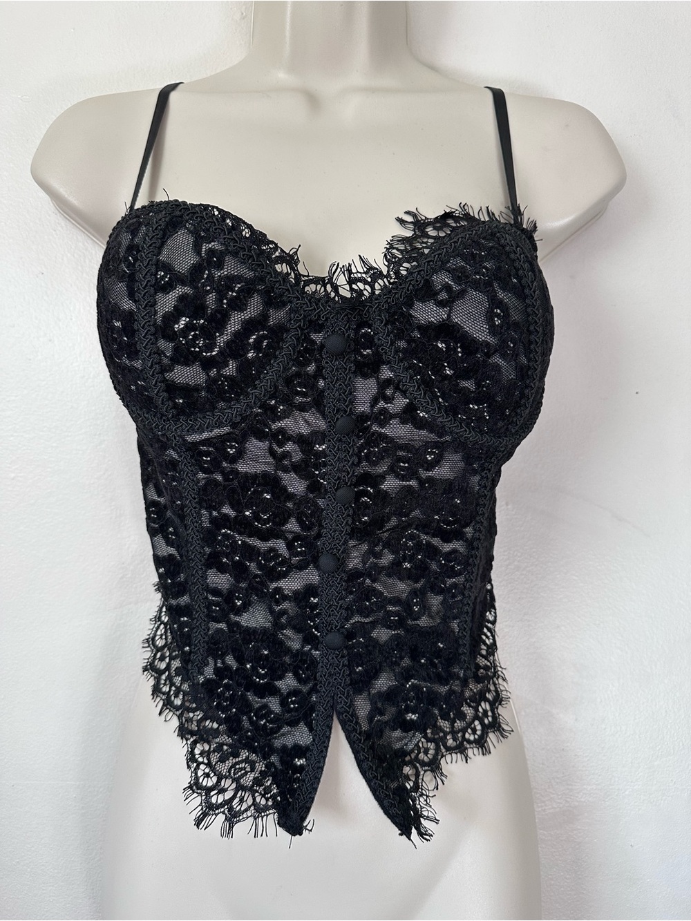 Black Lace Bustier Corset Top - Women Intimates